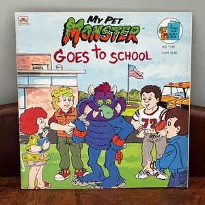 Vtg 1980s My Pet Monster Goes to School A Golden Look-Look Book by Dennis read*